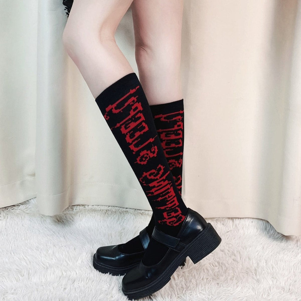 Kobine Women's Grunge JK Totem Knee-high Socks