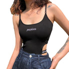 Kobine Women's Grunge Letter Embroidered Romper