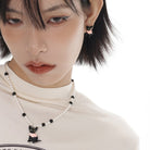 Kobine Damen-Halskette mit Katzenmotiv, Grunge-Stil, Rosa