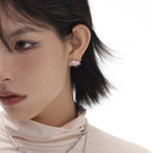 Kobine Women's Grunge Pink Heart Earrings