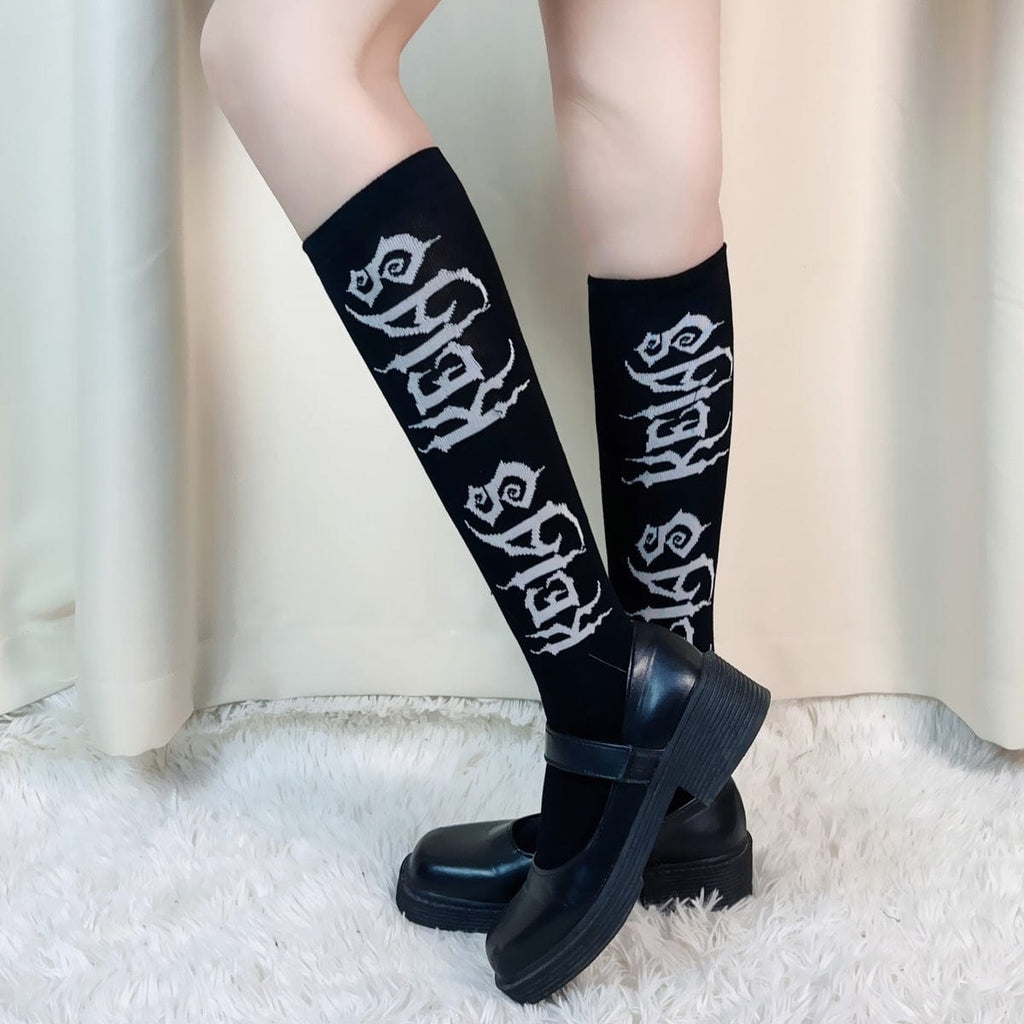 Kobine Women's Grunge Totem Knee-high Socks