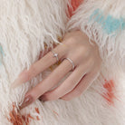 Kobine Damen Grunge Zirkon Stern Offene Ringe