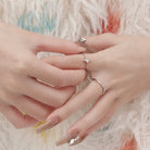 Kobine Damen Grunge Zirkon Stern Offene Ringe