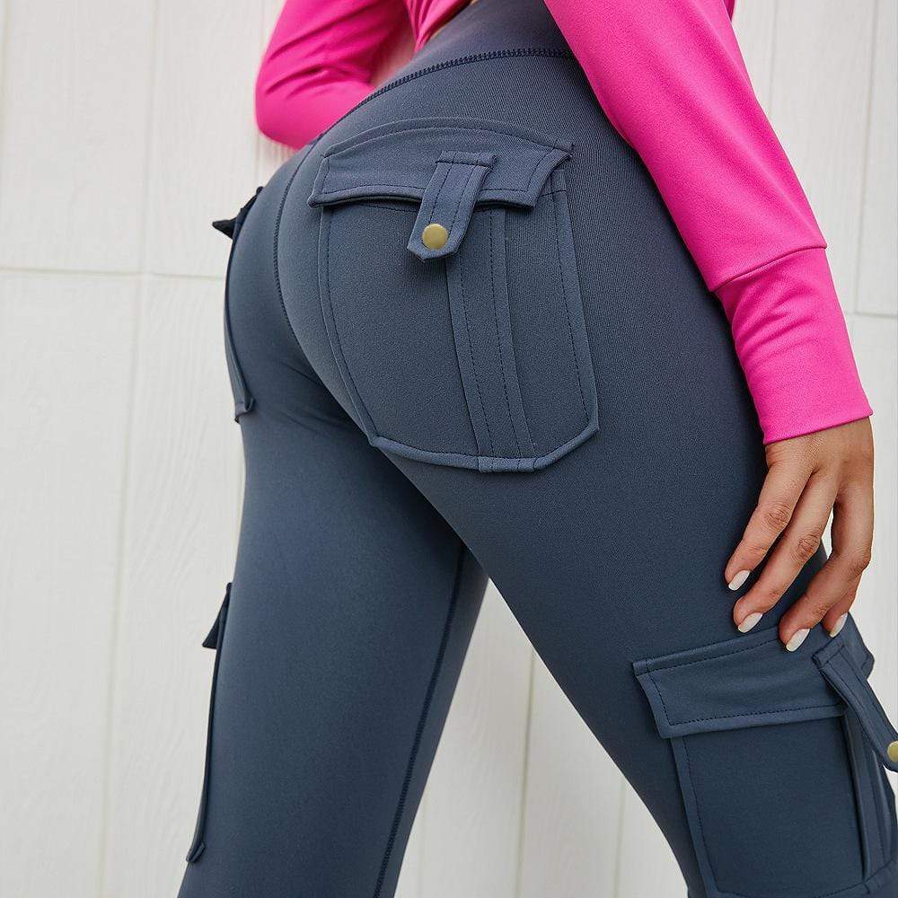  Womens Yoga Pants with Cargo Pockets Stretchy Butt