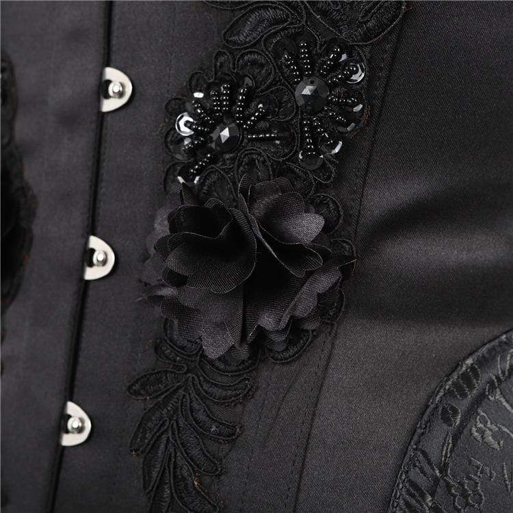 Women's Jacquard Embroidered Flowers Underbust Corsets