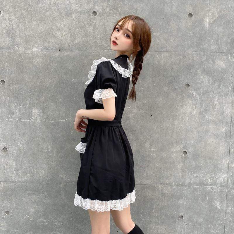 Women's Kawaii Lolita Ruffles Maid Dresses