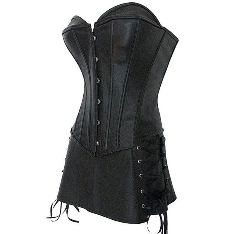 Women's Lace-up Faux Leather Overbust Corsets