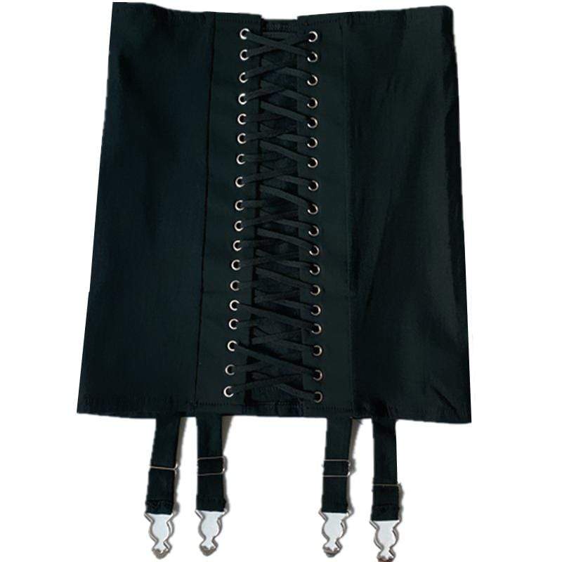 Women's Lace-up High-waisted Package Hip Skirts