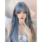 Kobine Women's Natural Blue Synthetics Hair Wig