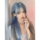 Kobine Women's Natural Blue Synthetics Hair Wig