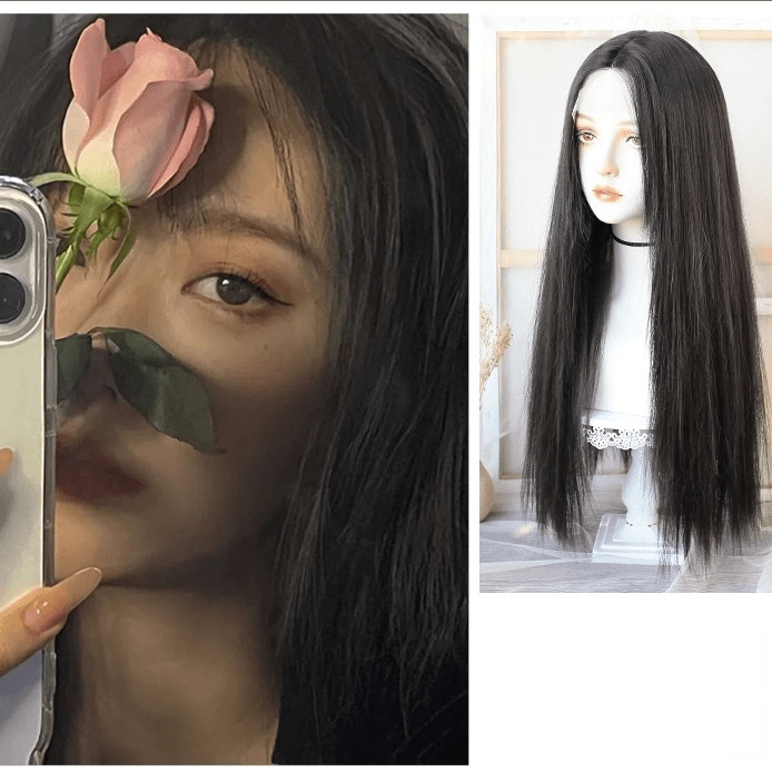 Kobine Women's Natural Straight Synthetics Hair Wig