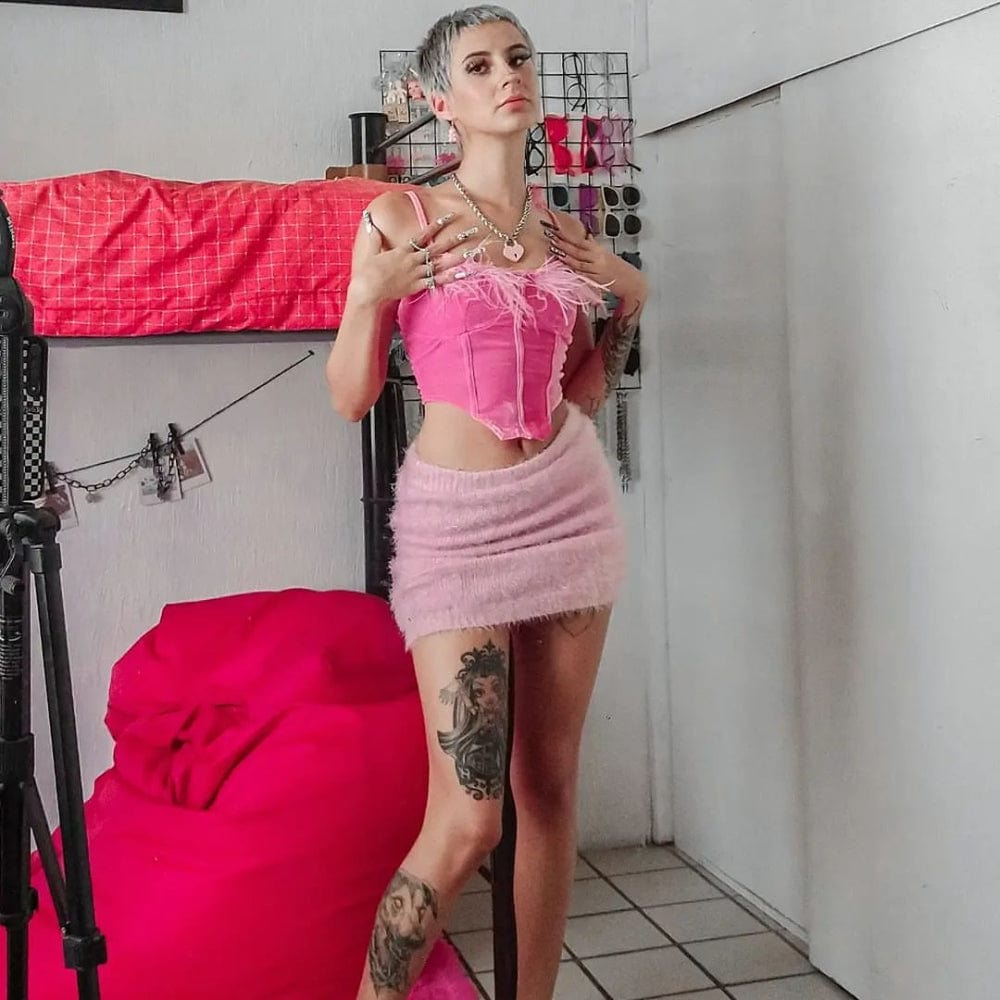 Kobine Women's Pastel Gothic Tassels Pink Sexy Busiter
