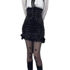 Kobine Women's Punk Bowknot Fishnet Stockings