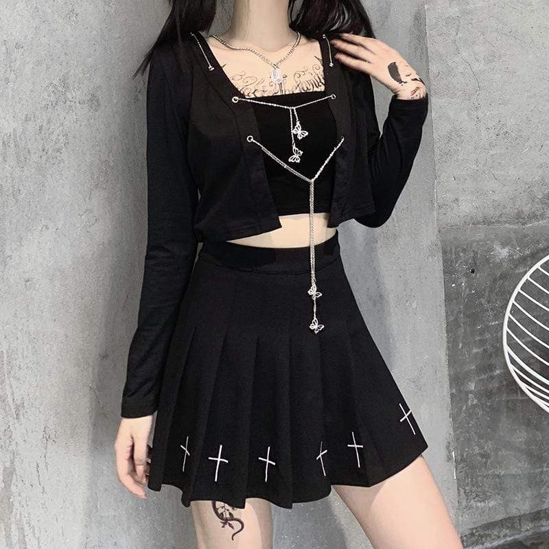 Women's Punk Butterfly Chains Long Sleeved Shirts