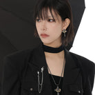 Kobine Women's Punk Cross Thorns Necklace