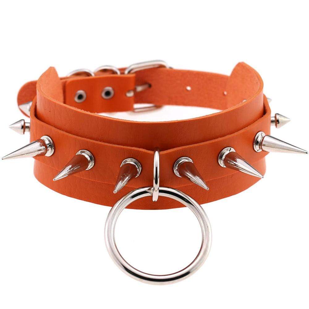 Women's Punk Faux Leather Metal Rivets Chokers – Punk Design