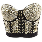 Women's Punk Golden Bustiers With Beading