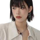 Kobine Women's Punk Heart Tassels Earrings