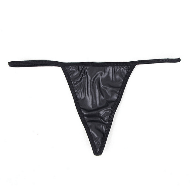 Kobine Women's Punk Irregular Faux Leather Underwear