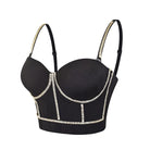 Kobine Women's Punk Rhinestone Bustier