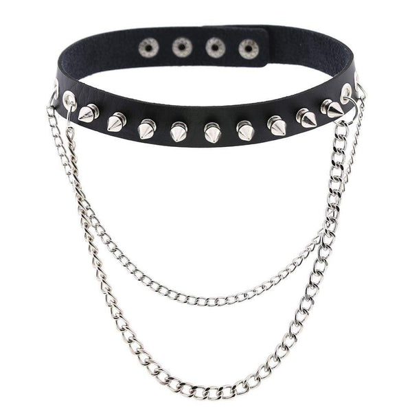 Women's Punk Rivets&Chains Chokers – Punk Design
