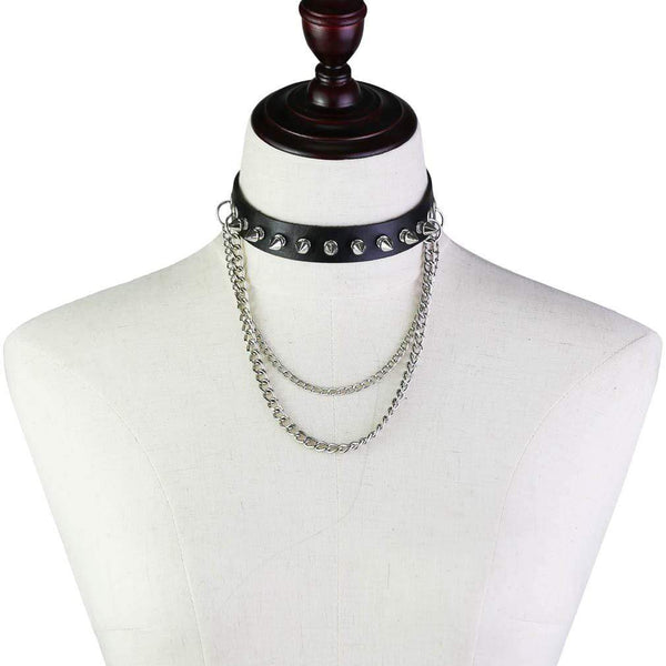 Women's Punk Rivets&Chains Chokers – Punk Design
