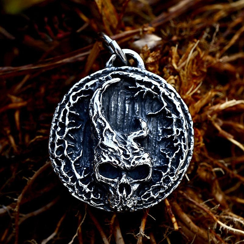 Kobine Women's Punk Skull Thorns Necklace