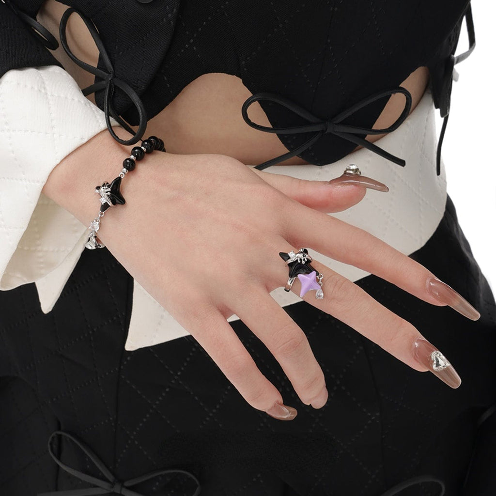 Kobine Women's Punk Star Elastic Bracelet
