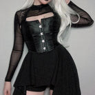 Kobine Women's Punk Strappy Halterneck Overbust Corset