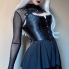 Kobine Women's Punk Strappy Halterneck Overbust Corset