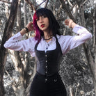 Kobine Women's Punk Strappy Halterneck Overbust Corset