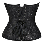 Kobine Women's Punk Strappy Star Printed Overbust Corset