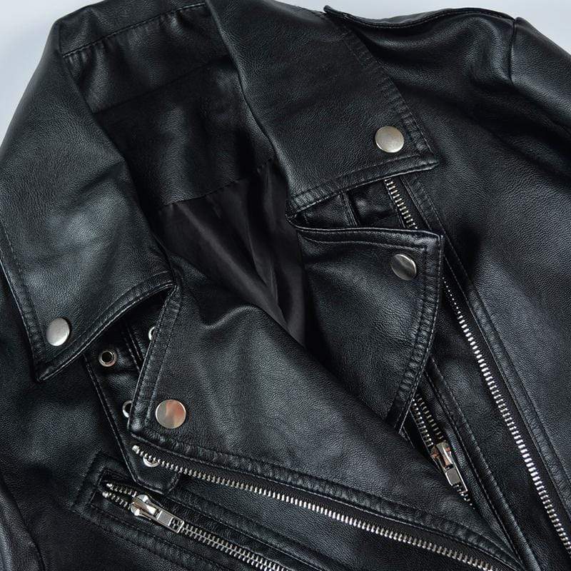Women's Punk Zippers Fitted Motor Jackets