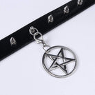 Women's Rivets Pentacle Pendant PU Chokers