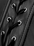 Women's Rock Steampunk Faux Leather Steel Boned Overbust Corset Vest