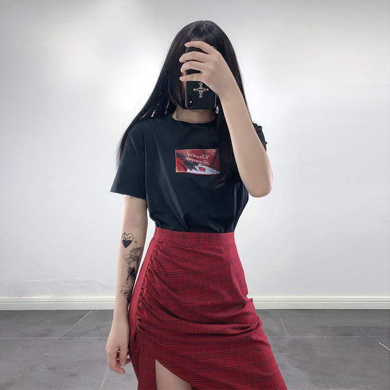 Women's Ruched Red Slit Wrap Skirts