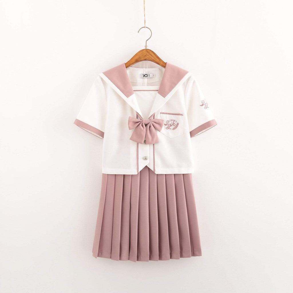 Women's Short Sleeved JK Uniform Japanese High School Uniform Girl Student Sailor Suits