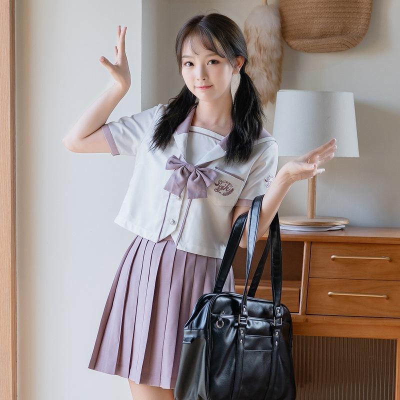 Women's Short Sleeved JK Uniform Japanese High School Uniform Girl Student Sailor Suits