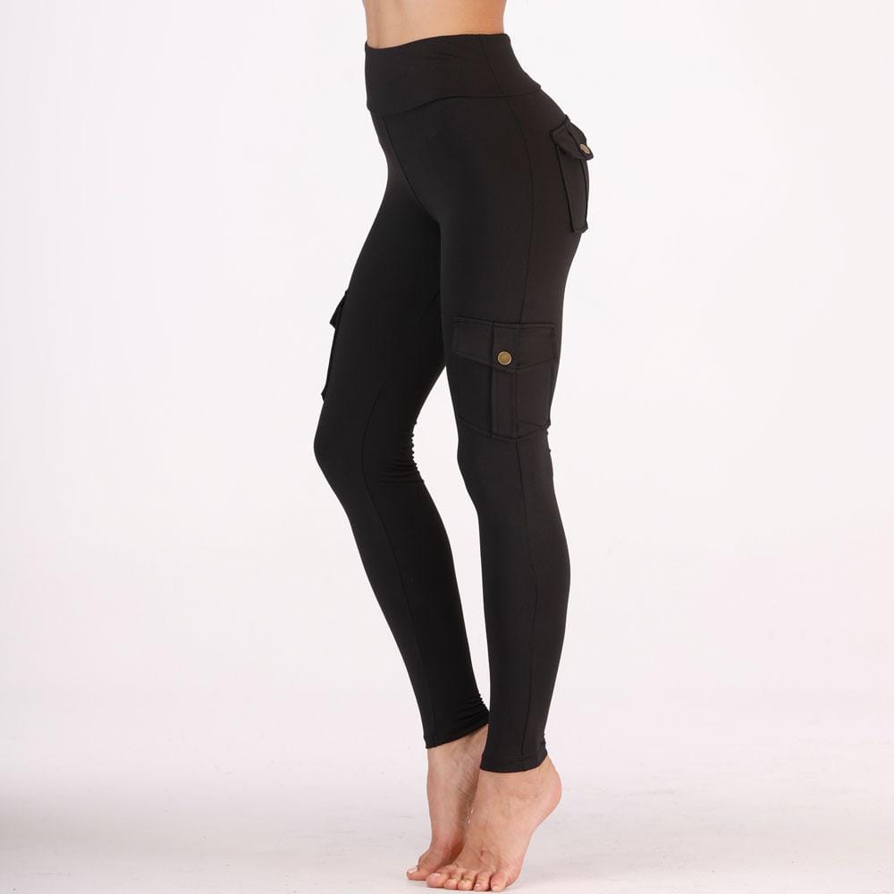 Women's Solid Activewear Jogger Stretch Workout Leggings with Pockets