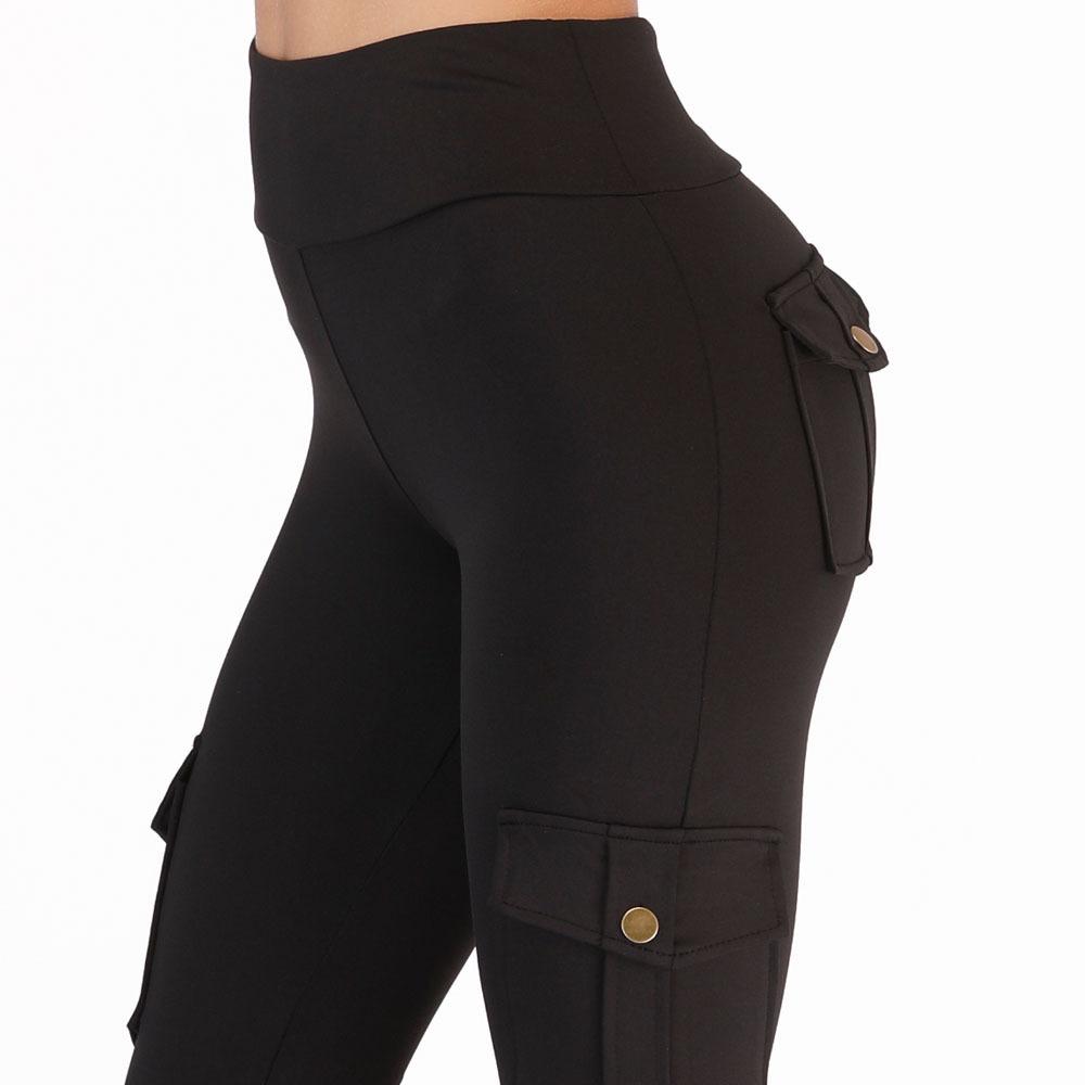 Women's Solid Activewear Jogger Stretch Workout Leggings with Pockets