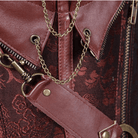 Frauen Spiral Steel Boned Steampunk Goth Halfter Leder Bustier Korsett