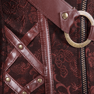 Frauen Spiral Steel Boned Steampunk Goth Halfter Leder Bustier Korsett