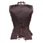 Women's Spiral Steel Boned Steampunk Gothic Vintage Brocade Corset with Jacket and Belt