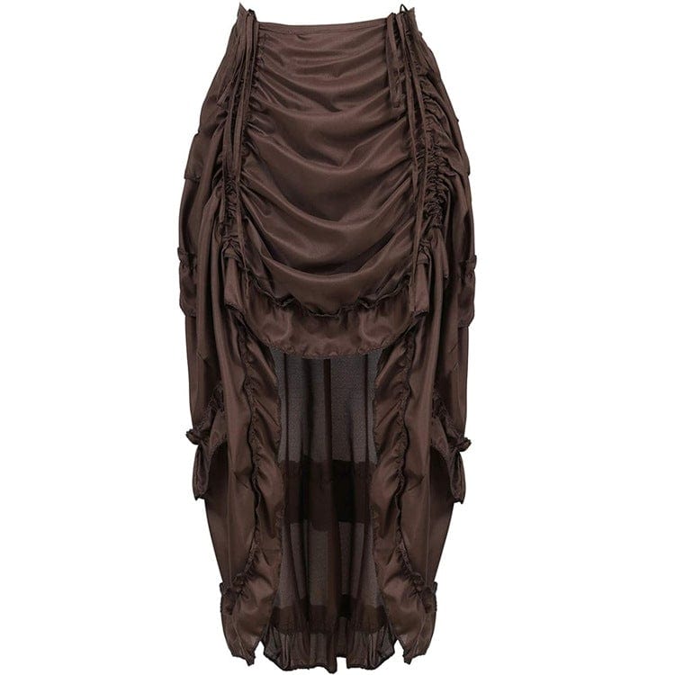 Kobine Women's Steampunk Drawstring Falbala Skirt