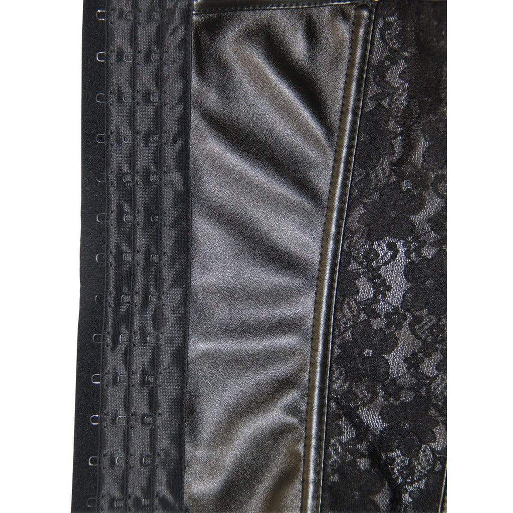 Women's Steampunk Gothic Faux Leather Lace Corset Bustier