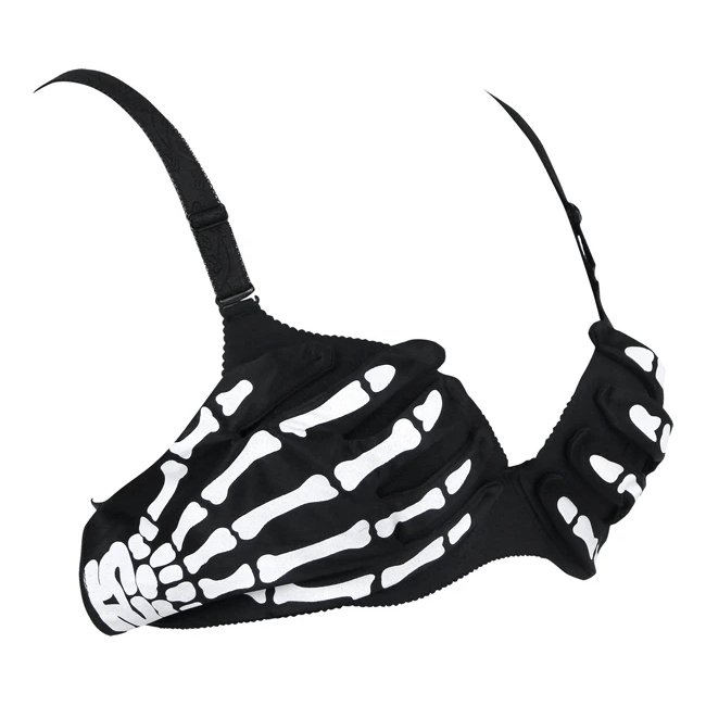 Women's Steampunk Halloween Skull Skeleton Clubwear Party Bra Crop Top
