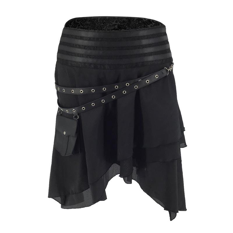 Women's Steampunk Layered Skirts With Strap