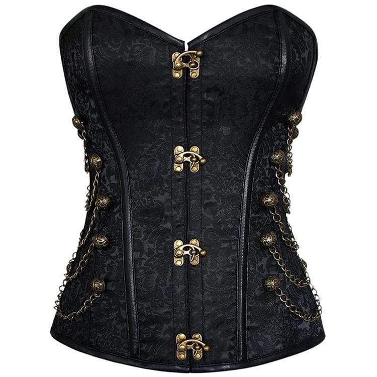 Women's Steampunk Overbust Corsets With Chains