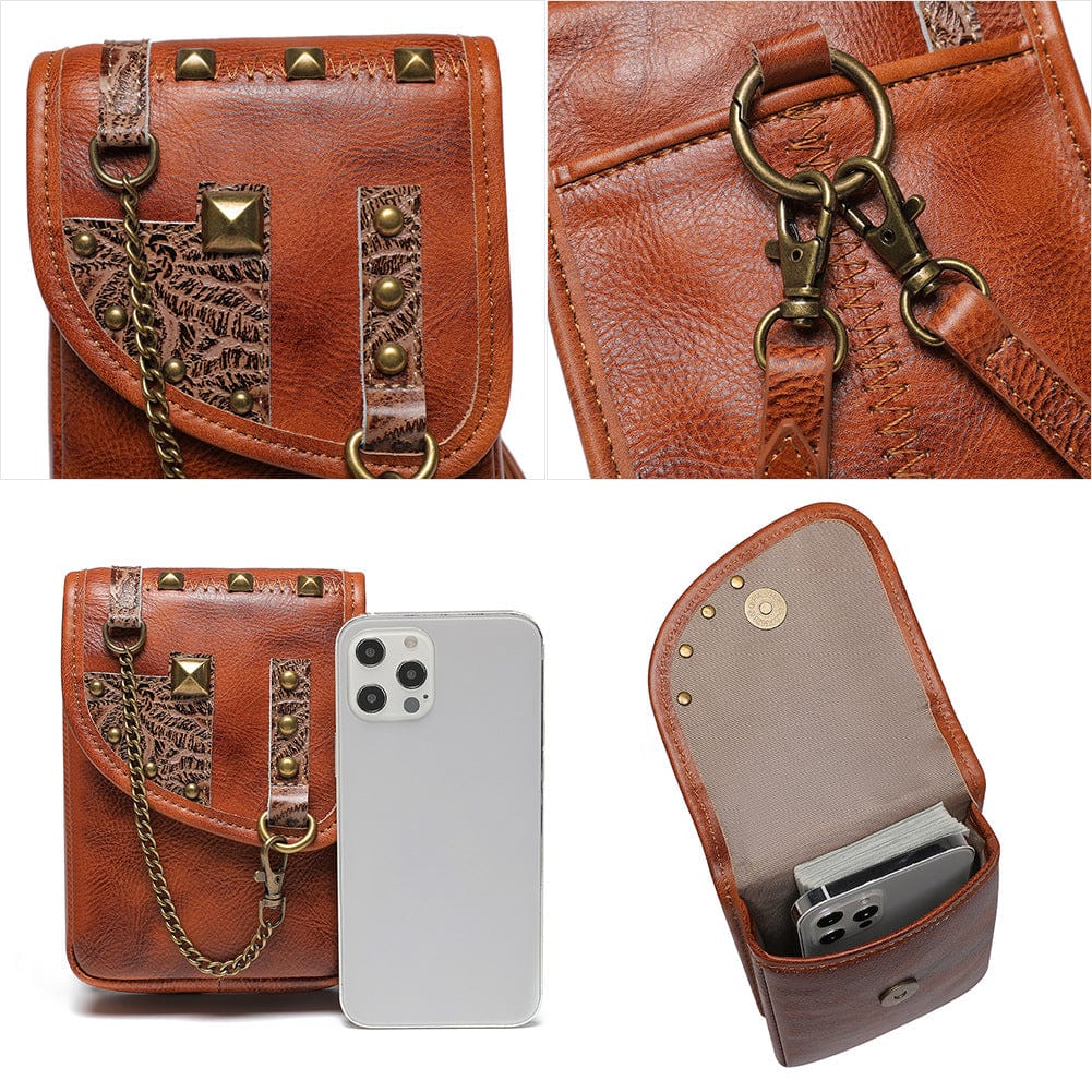 Women's Steampunk Rivets Chain Mini Bag – Punk Design