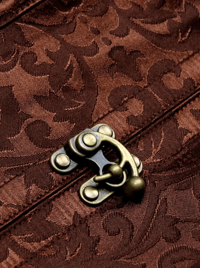 Women's Steampunk Vintage Spiral Steel Boned Brocade Underbust Corset